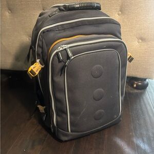 Ikea Black Double Backpack with Yellow Accents